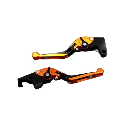 YUNDVLT Hebel Compatible With GSR750 GSX-S750 GSR/GSX-S/GSXS 750 2011-2018 Motorrad Einstellbare Legierung Bremsen Kupplung Hebel(Orange3) von YUNDVLT