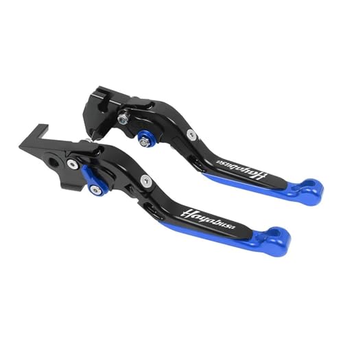 YUNDVLT Hebel Compatible With GSXR1300 GSXR 1300 1999-2006 2007 Motorrad CNC Einstellbare Ausziehbare Bremskupplungshebel Lenkerhebel(Blue1) von YUNDVLT