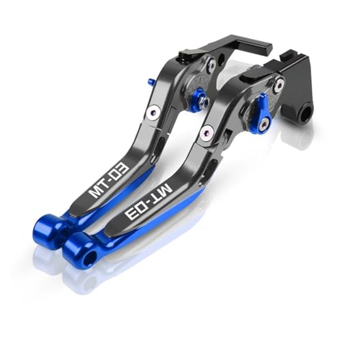 YUNDVLT Hebel Compatible With MT-03 MT03 Motorrad Klappbare Ausziehbare Bremskupplungshebel Lenker Gips MT 03 2015 2016 2017 2018 2019 2020 2021(BLUE2) von YUNDVLT