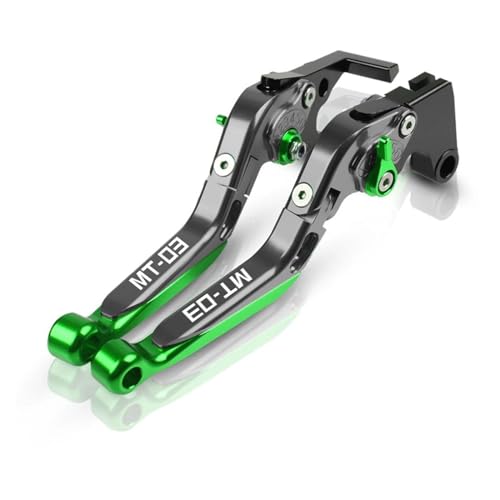 YUNDVLT Hebel Compatible With MT-03 MT03 Motorrad Klappbare Ausziehbare Bremskupplungshebel Lenker Gips MT 03 2015 2016 2017 2018 2019 2020 2021(GREEN1) von YUNDVLT