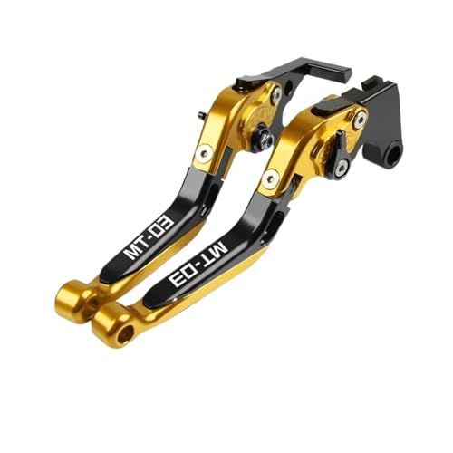 YUNDVLT Hebel Compatible With MT-03 MT03 Motorrad Klappbare Ausziehbare Bremskupplungshebel Lenker Gips MT 03 2015 2016 2017 2018 2019 2020 2021(Gold1) von YUNDVLT
