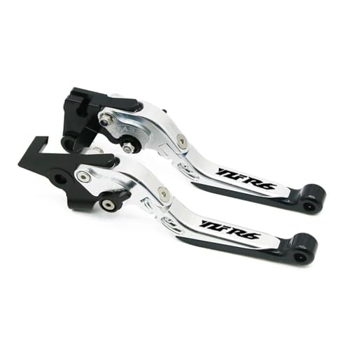 YUNDVLT Hebel Compatible With YZFR6 YZF R6 YZF-R6 R6 1999 2000 2001 2002 2003 2004 Motorradzubehör Ausziehbare Einstellbare Bremskupplungshebel(SILVER1) von YUNDVLT