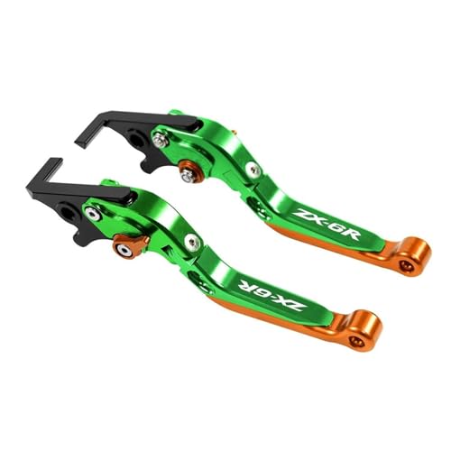 YUNDVLT Hebel Compatible With ZX6R ZX6RR ZX636 2019-2023 Motorrad Einstellbare Bremse Kupplung Hebel Lenker Handgriffe Enden(Orange2) von YUNDVLT
