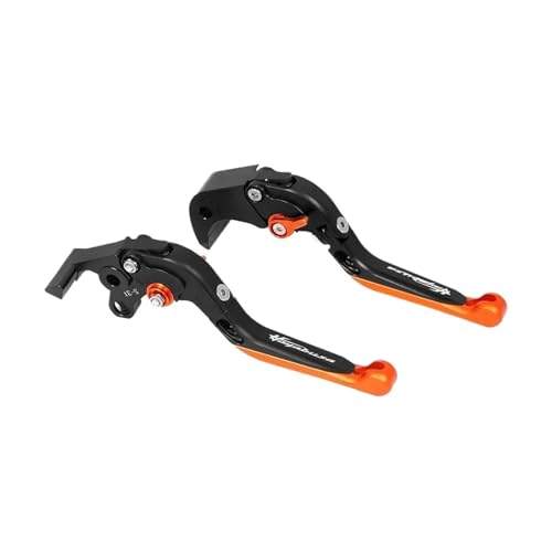 YUNDVLT Hebel Einstellbare Kupplung Bremshebel Compatible With GSX1300R 2021 2022 Motorrad Zubehör Klappbar Ausziehbar GSX 1300R(BLACK ORANGE) von YUNDVLT
