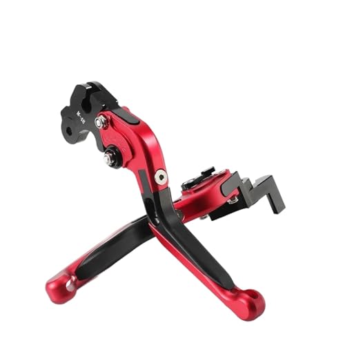 YUNDVLT Hebel Einstellbarer Klappbremskupplungshebel For F3 675 675RC 800 800RR 800RC Dragster 800 Motorrad-Lenkerhebel(Model B Black Red) von YUNDVLT