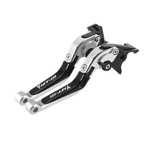 YUNDVLT Hebel For MT-01 MT-03 Mt-01 Mt-03 Einstellbarer Bremshebel Motorrad Klappbarer Ausziehbarer Bremskupplungshebel Griffgriffe Zubehör(MT-01 Silver) von YUNDVLT