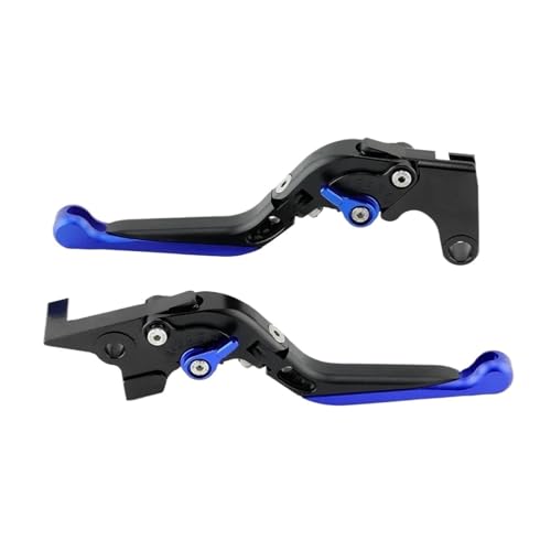 YUNDVLT Hebel Klappbare Bremskupplungshebel Compatible With XJR 1200 XJR1300 FJR 1300 YZF 750 Motorrad Ausziehbare Verstellbare Griffe(Black Blue) von YUNDVLT