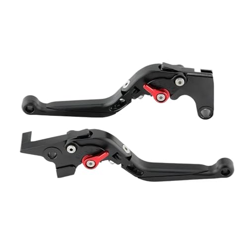 YUNDVLT Hebel Klappbare Bremskupplungshebel Compatible With XJR 1200 XJR1300 FJR 1300 YZF 750 Motorrad Ausziehbare Verstellbare Griffe(Black Red) von YUNDVLT