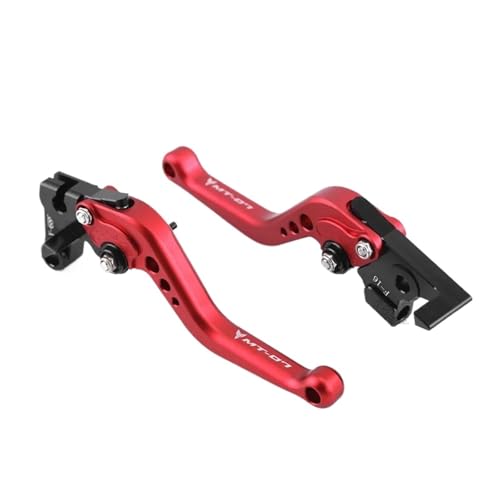 YUNDVLT Hebel Kurze Bremskupplungshebel Compatible With MT07 FZ07 MT09 FZ09 2014-2020 Motorrad Verstellbare Griffe MT-07 MT-09 FZ-07 FZ-09(MT-09 RED) von YUNDVLT