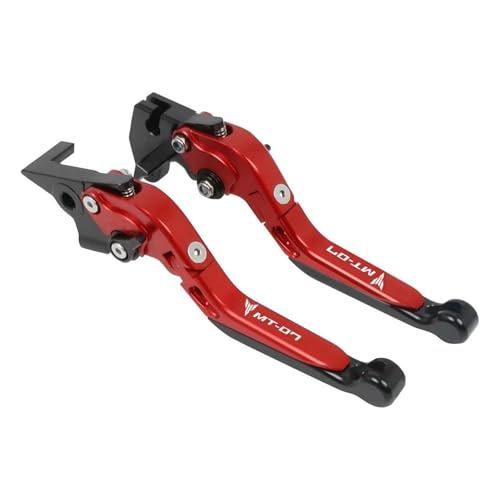 YUNDVLT Hebel MT07 FZ07 Motorrad Verstellbare Klappbremskupplungshebel Compatible With MT-07 FZ-07 MT 07 FZ07 MT07 FZ 07 2014-2023(Red3) von YUNDVLT