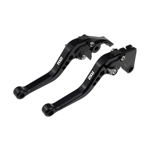 YUNDVLT Hebel Motorrad-CNC-Zubehör Passend For R12 NineT R12 R12S 2024 2025 Kurzbremskupplungshebel Verstellbarer Griffsatz(A-Black with Gray) von YUNDVLT