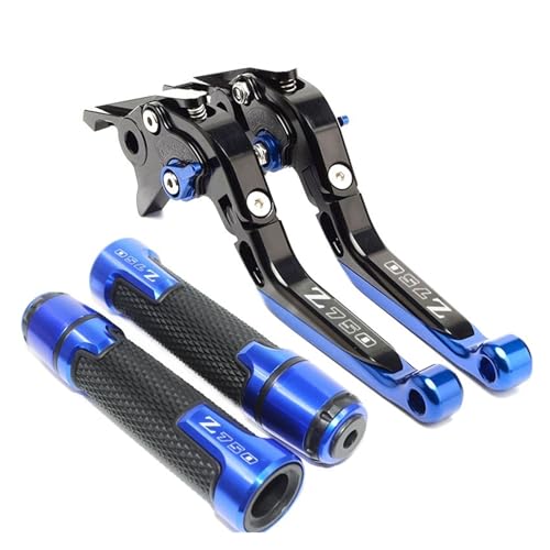 YUNDVLT Hebel Motorrad Lenker Griffe Enden Griff Bar Kappe End Kappe Stecker Compatible With NIN JA750 Z 750 NIN JA Z750R Z750L Z750S Z750 R/S/L(BlackBlue) von YUNDVLT
