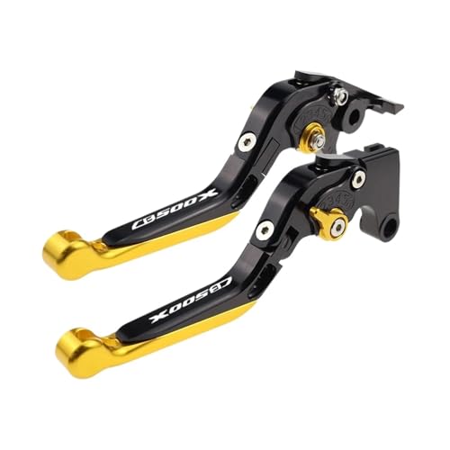 YUNDVLT Hebel Passender For CB500F/X 2013-2021 CB500X CB500 F Motorrad-Klappbarer Ausziehbarer Bremskupplungshebel Verstellbarer Griffsatz(Gold1) von YUNDVLT