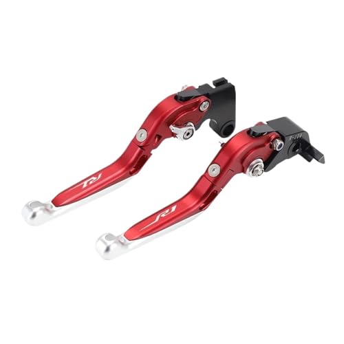 YUNDVLT Hebel R1 Bremskupplungshebel Compatible With YZFR1 YZF-R1 R1M R1S 2004-2024 Motorrad Verstellbare Faltbare Erweiterungssteuergriffe(R1 04-08 Red) von YUNDVLT
