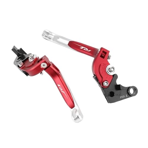 YUNDVLT Hebel R1 Bremskupplungshebel Compatible With YZFR1 YZF-R1 R1M R1S 2004-2024 Motorrad Verstellbare Faltbare Erweiterungssteuergriffe(R1 09-14 Red) von YUNDVLT