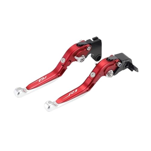 YUNDVLT Hebel R1 Bremskupplungshebel Compatible With YZFR1 YZF-R1 R1M R1S 2004-2024 Motorrad Verstellbare Klappbare Ausfahrbare Steuergriffe(R1 04-08 Red) von YUNDVLT