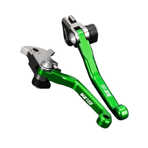 YUNDVLT Hebel YZ 125 Compatible With YZ125 2001 2002 2003 2004 2005 2006 2007 Motorradbremskupplungshebel Motocross Pivot Dirt Bike Griff(Green LOGO) von YUNDVLT