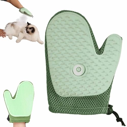 YUNFAN All-in-One-Pflegehandschuh mit Sprühfunktion für Haustiere,Tierhaarentfernungshandschuh,Fellpflegehandschuhe mit Sprühfunktion Antistatische Enthaarungswerkzeuge (C) von YUNFAN
