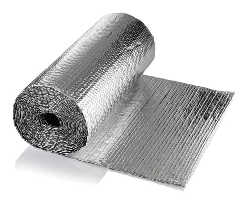 Heizung Isolierfolie, Aluminisierte Isolierfolie, Isolierung und Feuchtigkeitsschutz für Fenster, Wohnmobile und Dächer(1X20M/3.28X65.6FT) von YUNFANOZ
