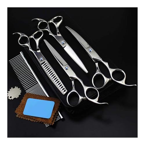 Hundeschere Set, Haustier Hundepflege Schere, Gebogene Schere Schneidewerkzeug-Set, geeignet for Trimmen von Tierhaaren von YUNFANOZ