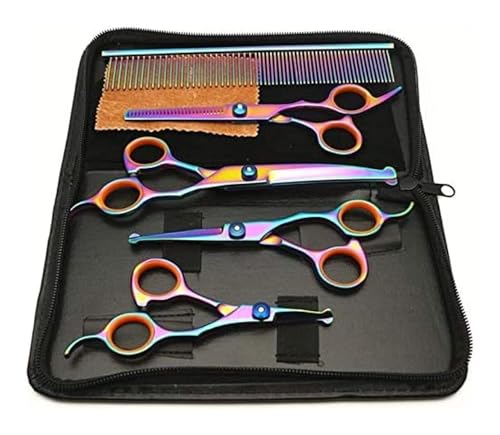 Hundeschere Set, Haustier Hundepflege Schere, Professionelles Scherenset for die Tierpflege, Hundeschere mit rundem Kopf von YUNFANOZ