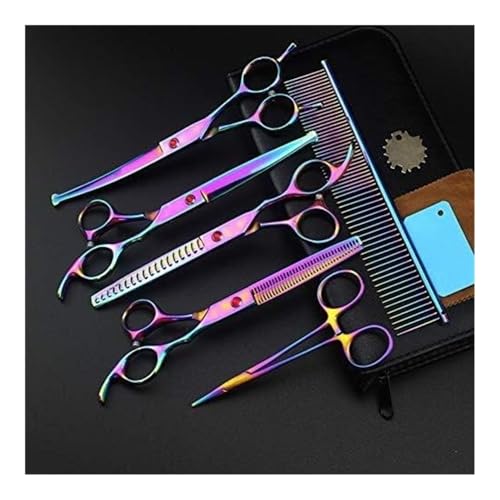 Profi Hundeschere Gebogene Schere Hund Fellschere, Professionelles Friseurscheren-Set, geeignet zum Trimmen von Tierhaaren von YUNFANOZ