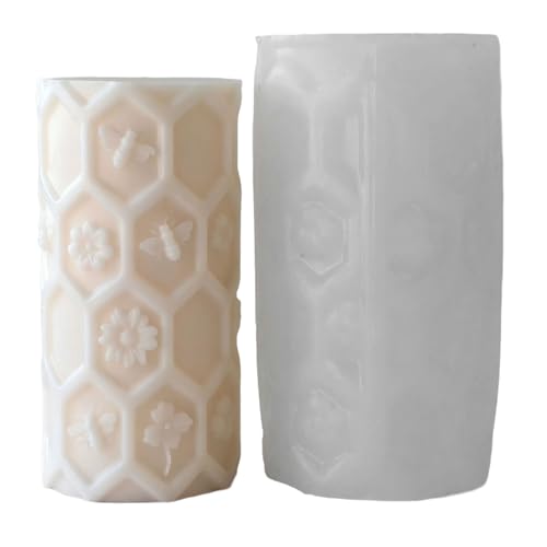 Geschnitzte Silikonformen für handgefertigte Seife, Harz, Handwerk, Zylinderform, dekorativ für Zuhause, Waben von YUNGLOO