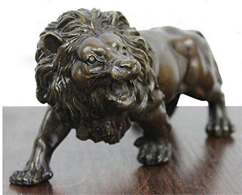 Carving Bronze Fierce Lions Wild Animals Figur Statue von YUNHAO