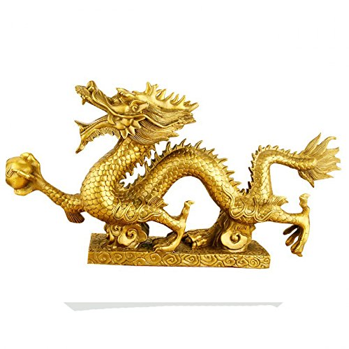 Chinesische Drachen-Figur/Statue, Messing, Dekoration von YUNHAO