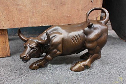 YUNHAO 19cm Stück Retro-Bronze-Wall Street Bulle Größe OX Statue Figur von YUNHAO