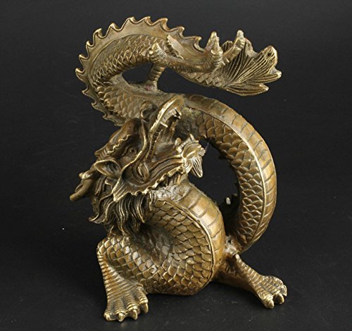 YUNHAO Chinesische Sammlerstück handgefertigt Messing Clear Ward Off Pech Luck Lucky Dragon Statue von YUNHAO