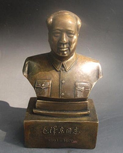 YUNHAO Seltene chinesische Messing-geschnitzte Statue des Vorsitzenden Mao Zedong von YUNHAO