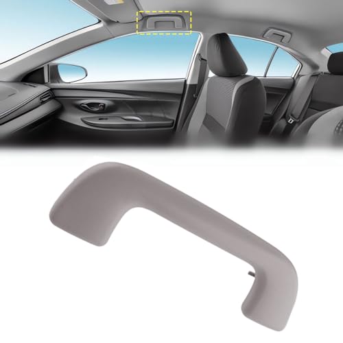 YUNHECAM Auto Dachzug Sicherheitsgriff vorne links rechts Seiten passend für Toyota Corolla 4Runner Rav4 Highlander Yaris Vios 2003-2021 Front Haltegriff Decke Armlehne Handlauf ohne Haken Grau von YUNHECAM