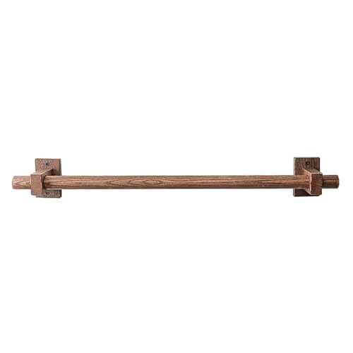 1 Gardinenstange mit Halterung und Schraubenzubehör, oben und seitlich montierte, gestanzte, feste Holzstange, geeignet for Fenster(180cm) von YUNHEST