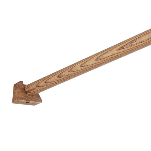 Flanschhalterung aus Massivholz, Einzelstange, Walnussfarbe, Gardinenstange, Wohnzimmer, Holzstange, Stanzseitenmontage, kompletter Satz Halterungsbefestigung(102.3in) von YUNHEST