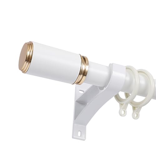 Verdickte, geräuscharme Vorhangstangenschiene for das Schlafzimmer mit einer Stange aus Aluminiumlegierung und perforierten Haken for seitlich montierte Raffgardinenstangen.(200cm) von YUNHEST