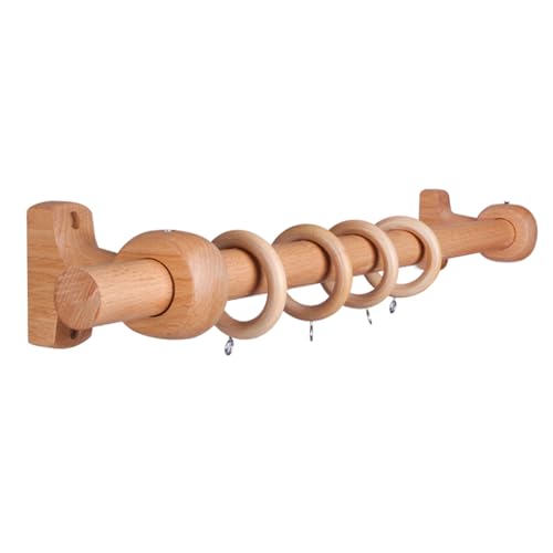 Verdickte römische Gardinenstange aus Massivholz, an der Wand montierte, oben montierte perforierte Gardinenstange, geeignet for Verdunkelungsvorhänge im Wohnzimmer und Schlafzimmer(180cm(70.87in))) von YUNHEST