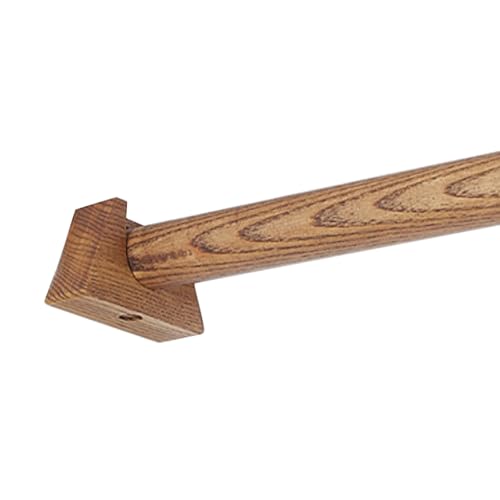 Walnussfarbe, Natürlich Gestanzt, Seitlich Montierte Stützstange Aus Massivholz, Linke Und Rechte Flanschstütze, Vorhangstange Aus Holz For Kleiderschranktüren(300cm(118.1in)) von YUNHEST
