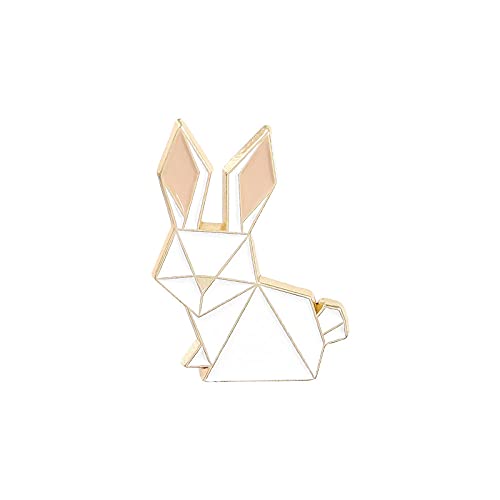 Brosche Clips Broschen Anstecknadeln Anstecknadel Origami Tier Emaille Pin Custom Fox Panda Koala Alpaka Kaninchen Brosche Tasche Kleidung Revers Pin Abzeichen Cartoon Schmuck Kind Freund-Hase von YUNHOME