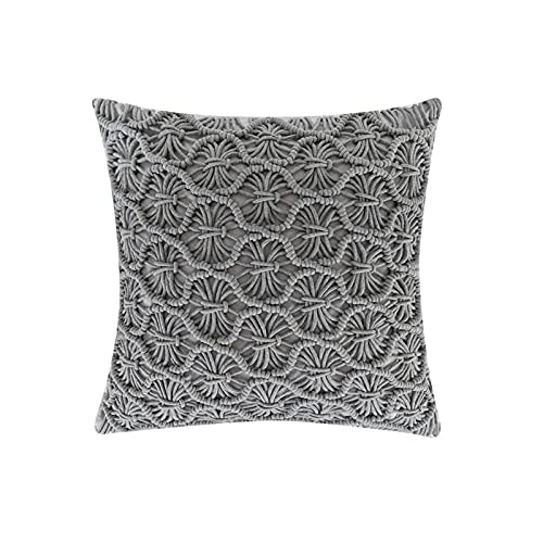 Dekokissen Couchkissen Kopfkissenbezug Sofa Kissenbezug Böhmisches Handgemachtes Kissen Set Ins Wind Strick Retro Taille Kissen Wohnzimmer Sofa Schlafzimmer-[Grau] 45X45Cm von YUNHOME