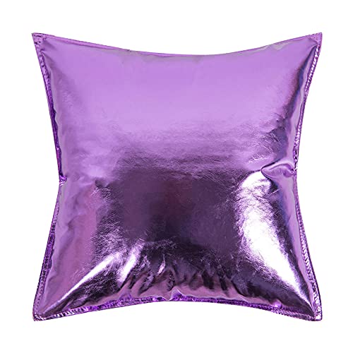 Dekokissen Couchkissen Kopfkissenbezug Sofa Kissenbezug Kissenbüro Pu Mager Kissen Nachahmung Leder Lumbal Pillu Auto Taille Back Gettes Sofa Streifen Kissen-Tiefviolette Metallhaut von YUNHOME