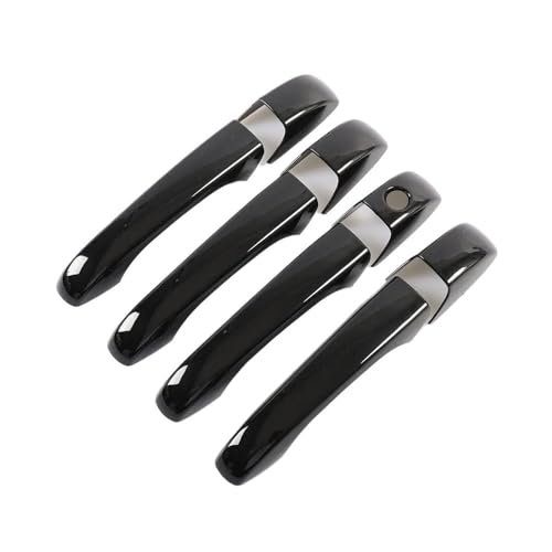 Türgriff außen für Chrysler für Sebring für Limousine 2007 2008 2009 2010 2011, Abdeckung für Autotürgriff, Zierleiste, selbstklebend, Styling-Zubehör (Schwarz, keine Taste) von YUNLL