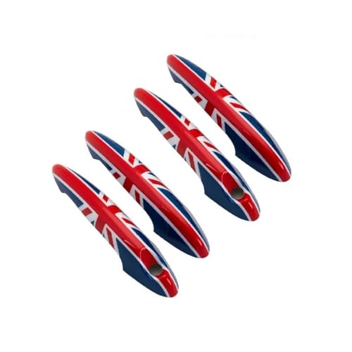 YUNLL Auto-Außentürgriff-Abdeckung, Autotürgriff-Abdeckung für Cooper für Countryman, britischer Stil, schwarz-weißes Muster, Außentürgriffe, Verkleidung (4 Stück) von YUNLL