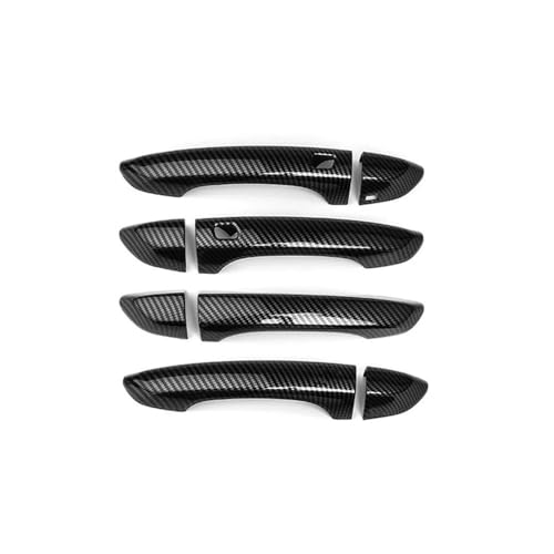 YUNLL Auto-Außentürgriff-Abdeckung, hellschwarz, Kohlefaser-Stil, Außentürgriff-Abdeckung, Zubehör für Kia für Stinger 2018, 2019, 2020, 2021, 2022 (Kohlefaser) von YUNLL