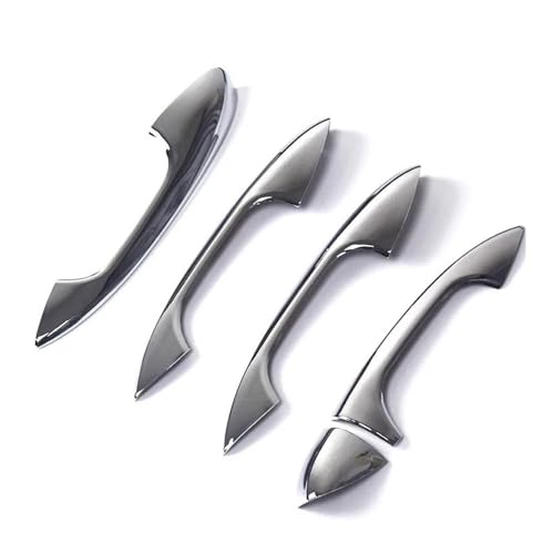 YUNLL Auto-Außentürgriffabdeckung für C-Klasse W205, GLC, X253, E-Klasse, W213, LHD, Chrom-Kohlefaser, Türgriffabdeckung, Auto-Styling-Zubehör, Aufkleber (Silber) von YUNLL