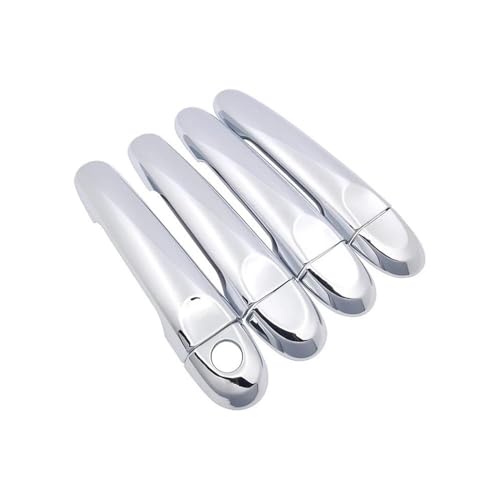 YUNLL Türgriffabdeckung Außen Türgriffe Abdeckung Trim Cap für Micra für K14 2011-2016 Chrome Autoschutz Chrom Außenteil Zubehör (Metallic Silver 4pcs) von YUNLL