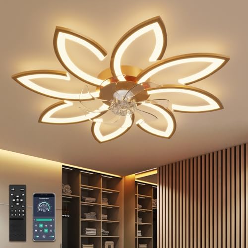 YUNLONG 90 cm Deckenventilator mit Beleuchtung Sehr Leise Wohnzimmer Dimmbar Led Lampe mit Ventilator Modern DC Motor Ventilator mit Licht Sommer Winter Funktion für Schlafzimmer Küche,Gold YUNLONG 90 cm Deckenventilator mit Beleuchtung Sehr Leise Wohnzimmer Dimmbar Led Lampe mit Ventilator Modern DC Motor Ventilator mit Licht Sommer Winter Funktion für Schlafzimmer Küche,Gold von YUNLONG