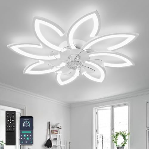 YUNLONG 90 cm Deckenventilator mit Beleuchtung Sehr Leise Wohnzimmer Dimmbar Led Lampe mit Ventilator Modern DC Motor Ventilator mit Licht Sommer Winter Funktion für Schlafzimmer Küche,Weiß YUNLONG 90 cm Deckenventilator mit Beleuchtung Sehr Leise Wohnzimmer Dimmbar Led Lampe mit Ventilator Modern DC Motor Ventilator mit Licht Sommer Winter Funktion für Schlafzimmer Küche,Weiß von YUNLONG