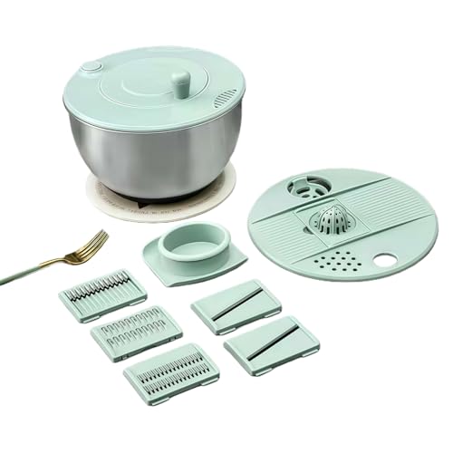 2 Ebenen Edelstahl Salat Dehydrator Doppelschicht Handbuch Trockner Spinner Trockner Küchenwerkzeug Raumsparung Salat Dehydrator von YUNNIAN