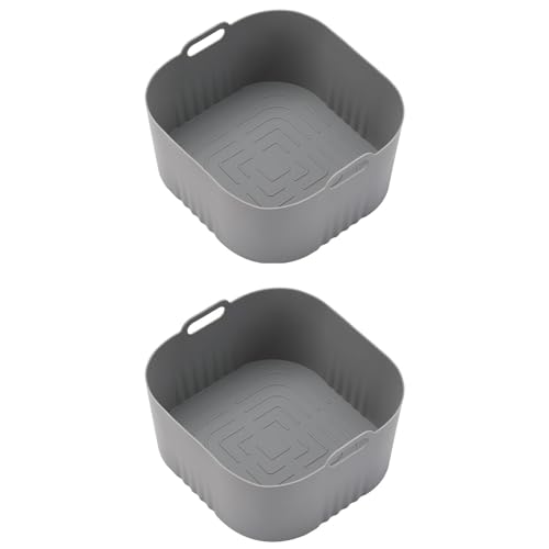 2 Stück Luftfritteusen Pad Silikon Air Fritteusen Korb Air Fritteusen Schüssel Multifunktionales Silikon Kochen Werkzeug Zum Kochen von YUNNIAN